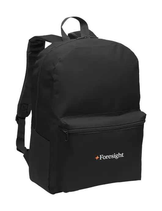 Casual Black Lightweight Laptop Backpack w/Foresight Logo