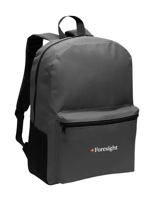 Casual Dark Charcoal Lightweight Laptop Backpack w/Foresight Logo