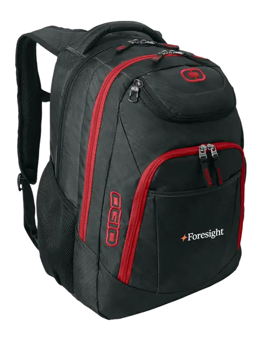 OGIO Dark Grey/Red Excelsior Laptop Backpack w/Foresight Logo