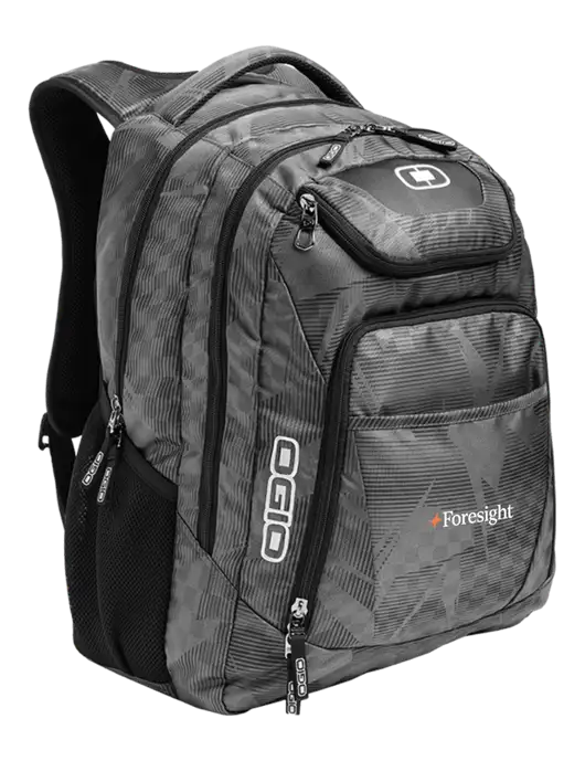 OGIO Race Day Silver Excelsior Laptop Backpack w/Foresight Logo