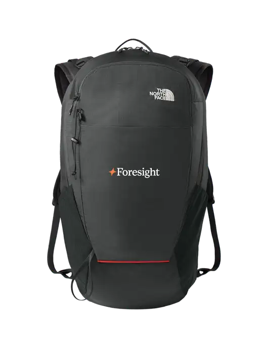 The North Face Dark Grey/Red Trim 18L Backpack w/Foresight Logo