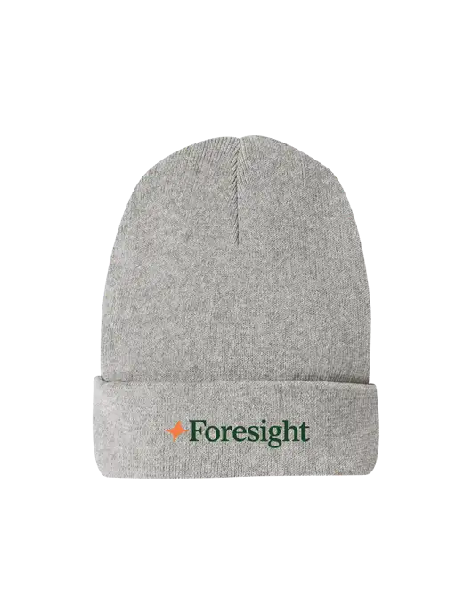 Recycled Light Heather Grey Beanie w/Foresight Logo