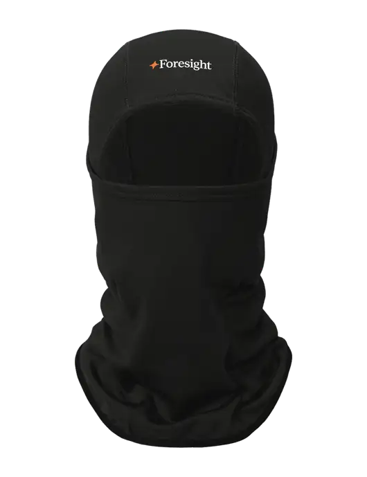 Black CornerStone Smooth Fleece Face Mask w/Foresight Logo