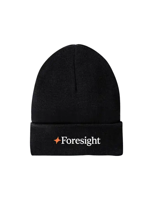 Recycled Black Beanie w/Foresight Logo