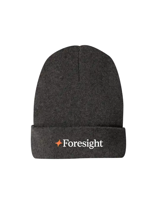 Recycled Charcoal Heather Beanie w/Foresight Logo