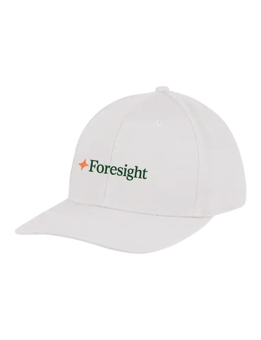 Premium Modern Structured Twill White Snapback Cap w/Foresight Logo