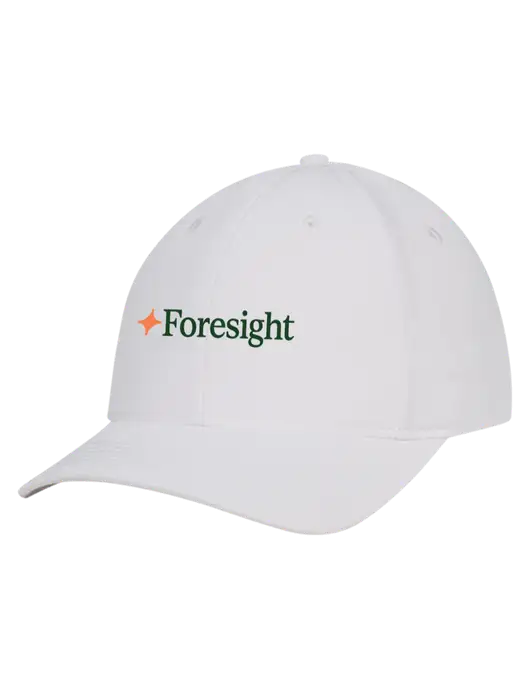 White Nylon Twill Performance Cap w/Foresight Logo