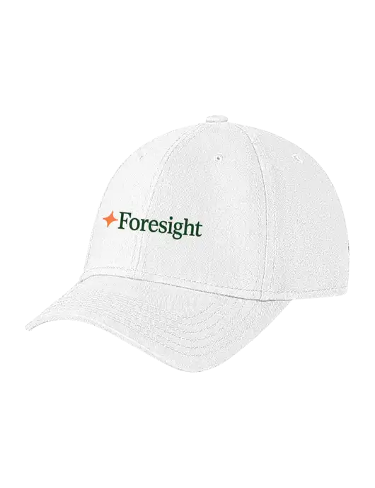 White Structured Soft Snap Closure Hook & Loop Cap w/Foresight Logo