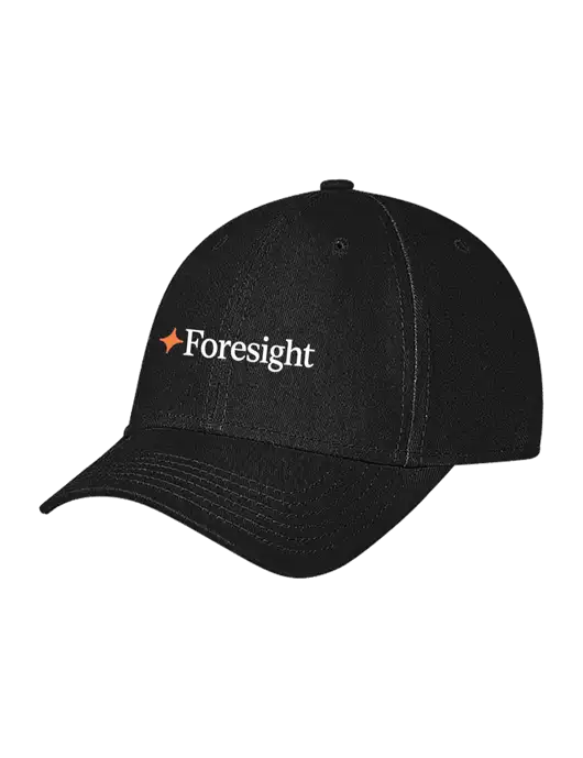 Black Structured Soft Snap Closure Hook & Loop Cap w/Foresight Logo