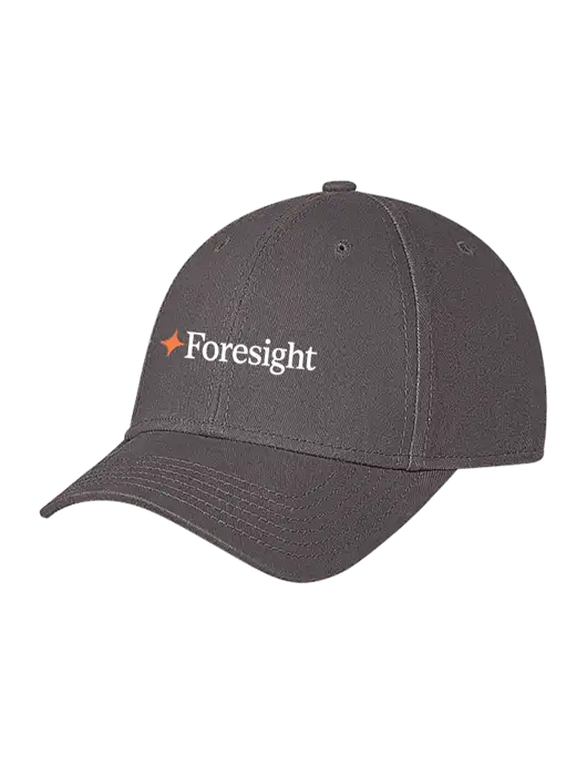 Medium Dark Grey Structured Soft Snap Closure Hook & Loop Cap w/Foresight Logo