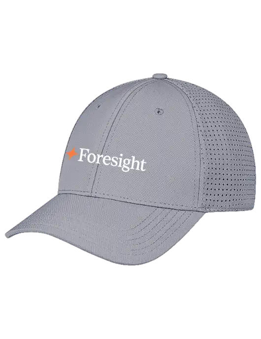 Grey Performance Stretchable Cap Hook & Loop w/Foresight Logo