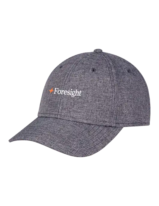 Heather Charcoal Structured Linen Look Cap Hook & Loop w/Foresight Logo