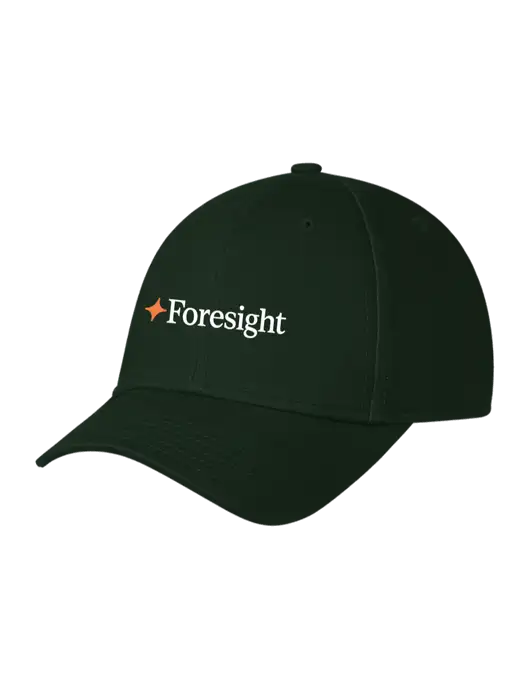 Dark Green Structured Cap Hook & Loop w/Foresight Logo