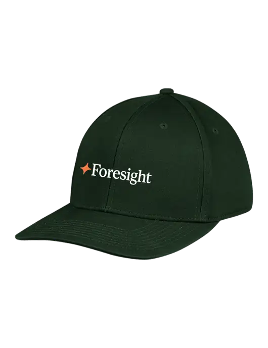 Premium Modern Structured Twill Dark Green Snapback Cap w/Foresight Logo