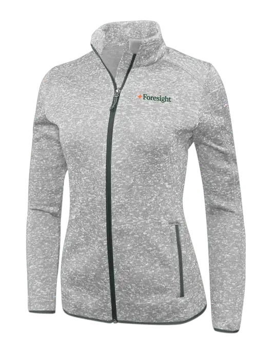 Grey Heather Womens Sweater Fleece Jacket w/Foresight Logo