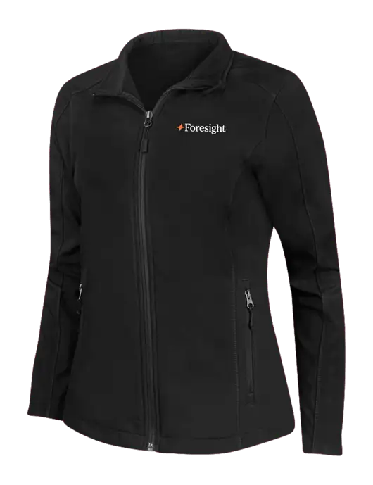 Black Womens Core Soft Shell Jacket w/Foresight Logo