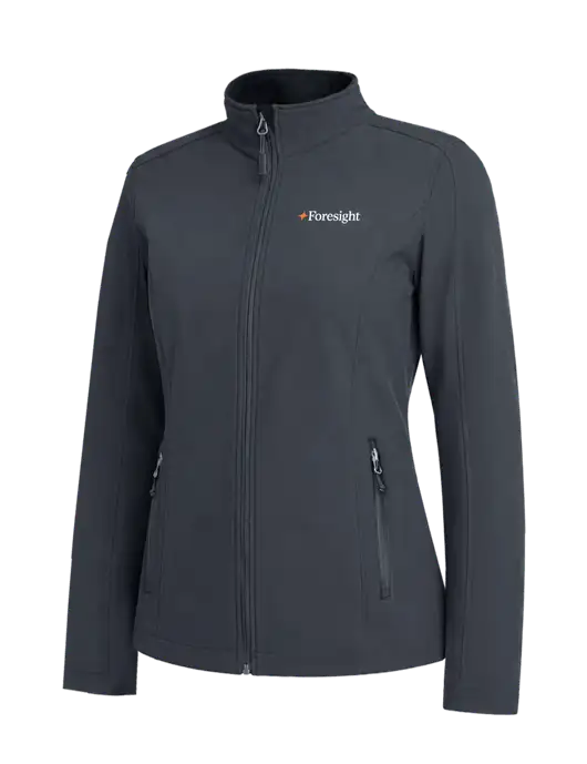 Charcoal Grey Womens Core Soft Shell Jacket w/Foresight Logo