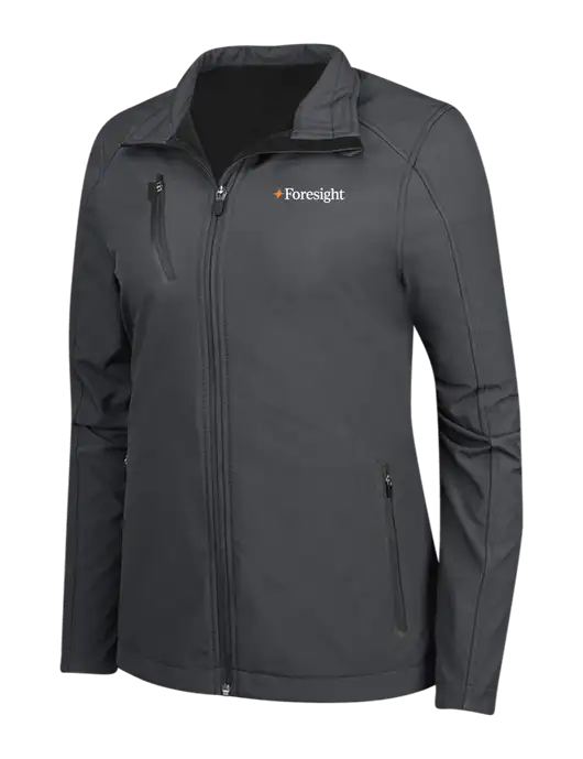Dark Grey Womens Welded Softshell Jacket w/Foresight Logo