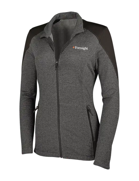 Medium Grey Heather Womens Grid Fleece Jacket w/Foresight Logo