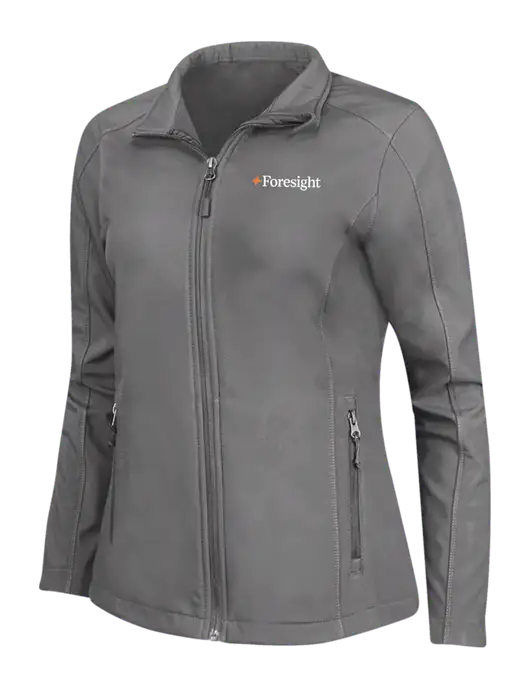 Medium Grey Womens Core Soft Shell Jacket w/Foresight Logo