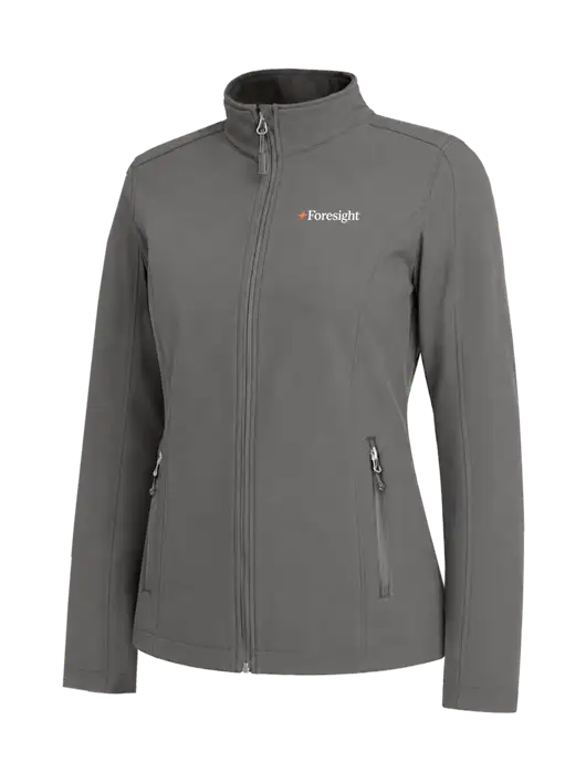 Medium Grey Womens Core Soft Shell Jacket w/Foresight Logo