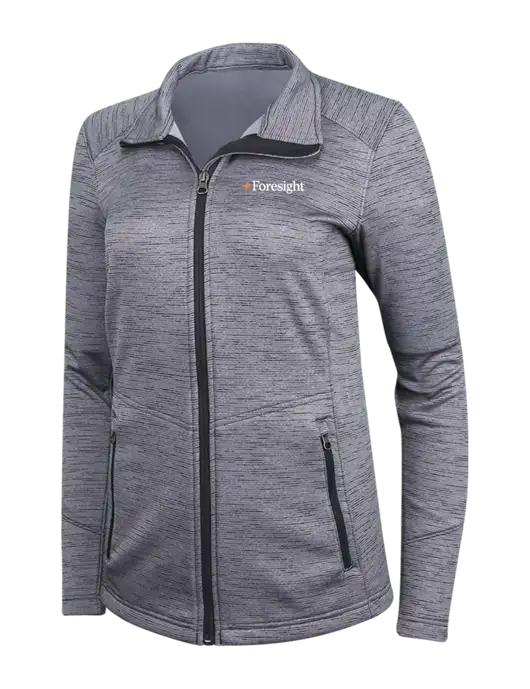 Medium Grey Womens Digi Stripe Fleece Jacket w/Foresight Logo