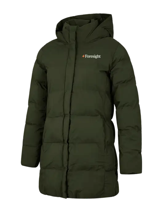 Mercer+Mettle Womens Dark Green Puffy Parka  w/Foresight Logo