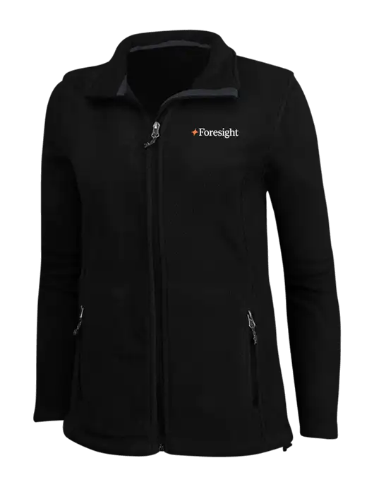 Womens Black Fleece Jacket w/Foresight Logo