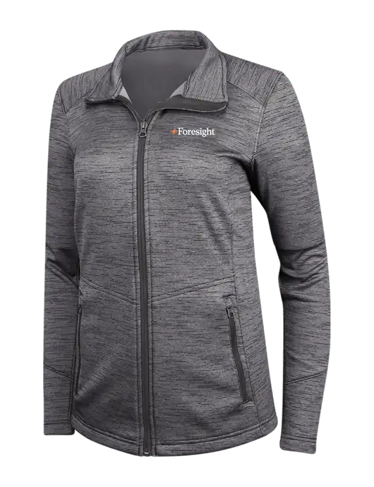 Womens Dark Grey Digi Stripe Fleece Jacket w/Foresight Logo