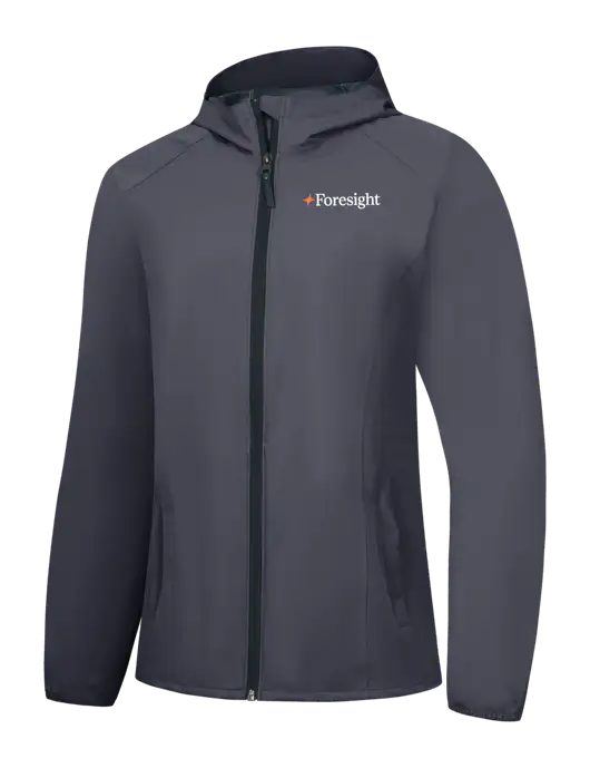Womens Dark Grey Essential Rain Jacket w/Foresight Logo