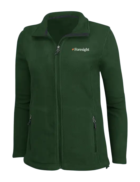 Womens Fleece Dark Green Jacket w/Foresight Logo