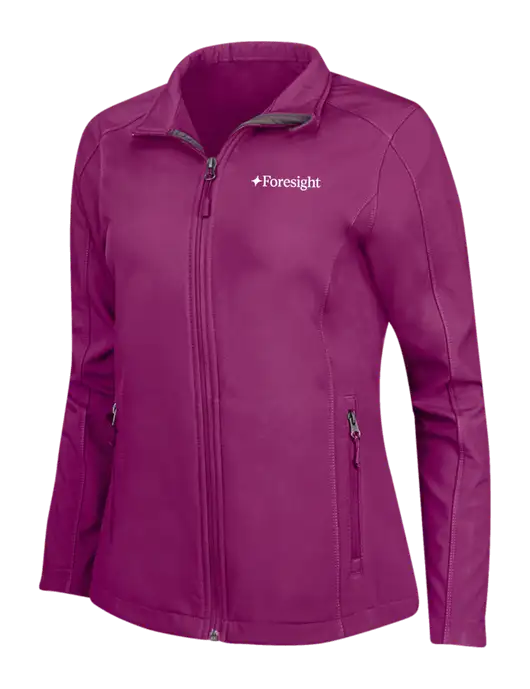 Dark Fuchsia Womens Core Soft Shell Jacket w/Foresight Logo