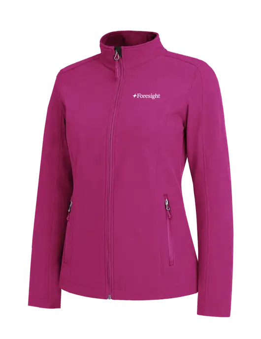Dark Fuchsia Womens Core Soft Shell Jacket w/Foresight Logo